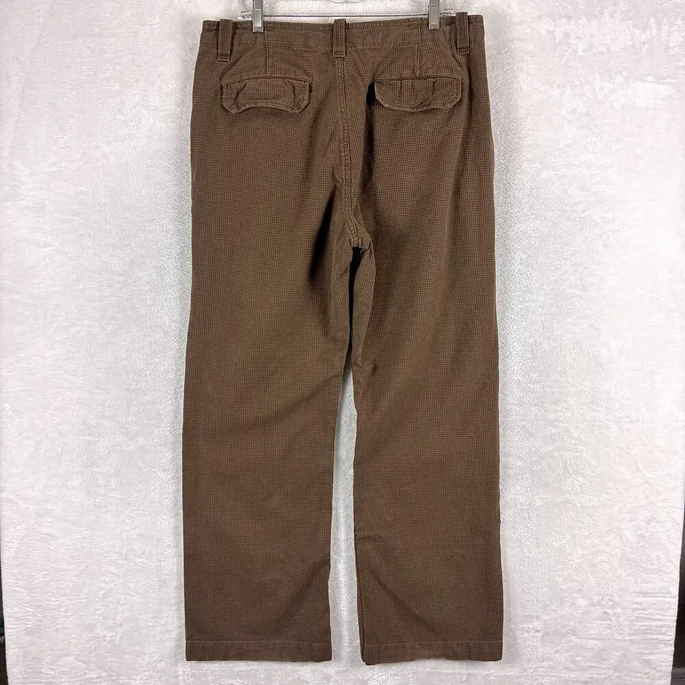 VTG Gap Pants Mens 36x34 (36x32) Brown Houndstooth Boot Fit Baggy Preppy Y2K